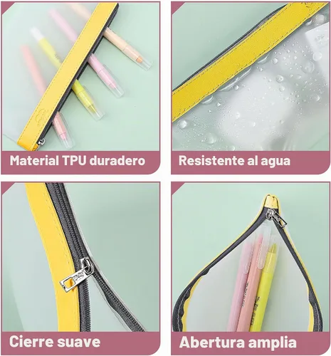 Vista 5 de Mr. Pen - Estuche transparente para lápices, paquete de 3, estuche transparente para lápices, bolsas para lápices Otoño