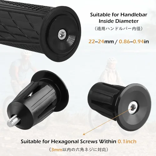 Vista 3 de TRIWONDER Tapones de extremo de barra de aluminio para manillar de bicicleta, tapas de barra de bloqueo expandibles, agarre para bicicleta
