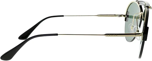 Vista 3 de Prada PR 62US 09R254 - Lentes de sol de metal dorado pálido estilo piloto color verde claro