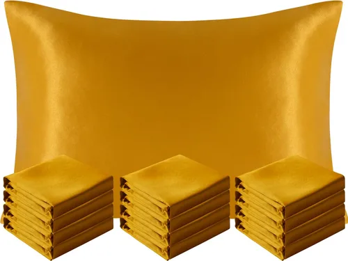 Vista 17 de NTBAY Paquete de 2 fundas de almohada estándar de satén para cabello y piel, lujosas y sedosas fundas de almohada con cierre de sobre, 20 x 26