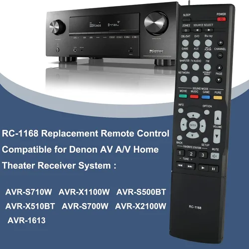 Vista 2 de Nuevo RC-1168 Reemplazo AV Control remoto apto para Denon AVR-S710W AVR-X1100W AVR-S500BT AVR-X510BT AVR-S700W AVR-X2100W AVR-1613 AV A/V Sistema