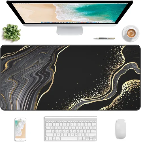 Vista 13 de Alfombrilla de mouse extendida para juegos, XXL grande de 30 x 14 pulgadas, alfombrilla de mouse para teclado de computadora grande, almohadilla