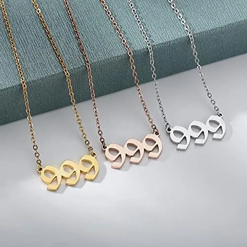 Vista 4 de LOYJOY - Collar con número de ángel 111, 222, 333, 444, 555, 666, 777, 888, 999, collar con dije de diablo, gargantilla para mujeres y hombres
