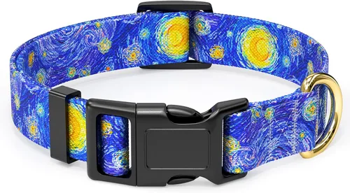 Vista 17 de Rnivvi Collar para perros pequeños, bonito collar resistente y ajustable para cachorros con hebilla de liberación rápida para machos, hembras