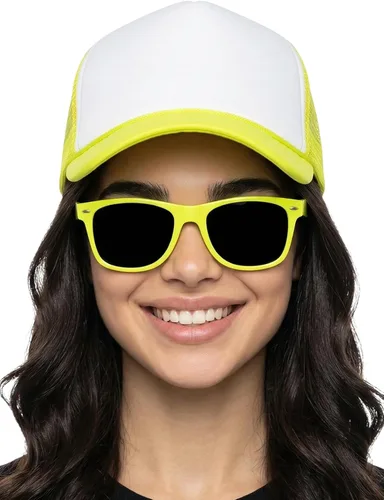 Vista 64 de Funky Junque Sombrero de camionero ligero Snapback de espuma de malla en Negro/Negro