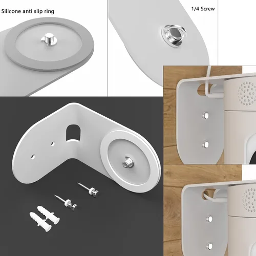 Vista 6 de Soporte de pared de metal para Eufy Security Indoor Cam E220 y Eufy P24, proporciona mejores ángulos de visión