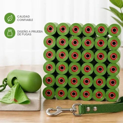 Vista 3 de Bolsas de excremento para perros, 225 bolsas de perro para excrementos, sin perfume, 15 rollos de repuesto, 9 x 13 pulgadas de grosor para perros