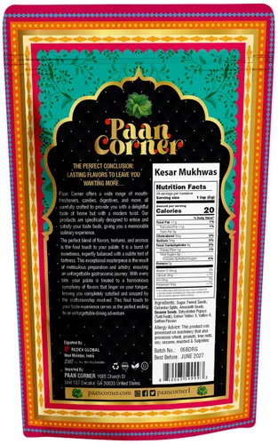 Vista 3 de Paan Corner Kesar Mukhwas, ambientador bucal de azafrán, vegano, 4.23 onzas