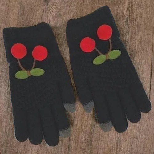 Vista 2 de HIQUAY Simple - Guantes de invierno coreanos de 5 dedos con pantalla táctil para mujer niña niño y adolescente