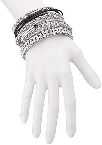 Vista 3 de LUX ACCESSORIES - Juego de 13 pulseras de malla con eslabones de cadena