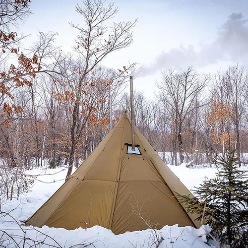 Vista 7 de POMOLY Tipi Tent Camping Hot Tents, Bromance 70 Pyramid with 3 Stove Jacks for 2-4 Person Hiking Hunting