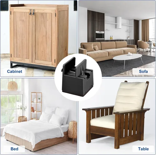 Vista 7 de uxcell Elevadores de cama de 2 pulgadas con abrazadera de tornillo ajustable, 4 elevadores de muebles para cama, escritorio, sofá, mesa, apto