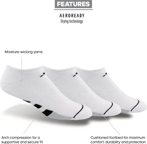 Vista 2 de medias acolchadas cortas para hombre (paquete de 3).
