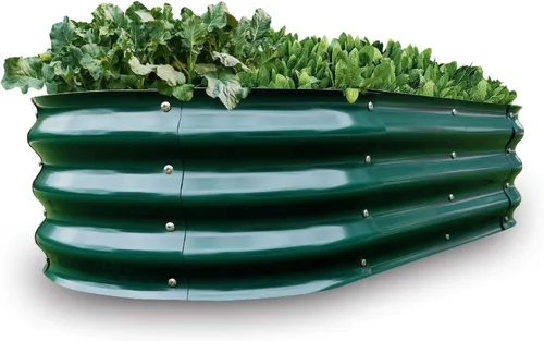 Vista 20 de GARDMAX 2x2x1FT Galvanized Round Raised Garden Bed Kit, Metal Planter Boxes Outdoor with Easy Assembly, Large Garden Bed for Vegetables, Fruits
