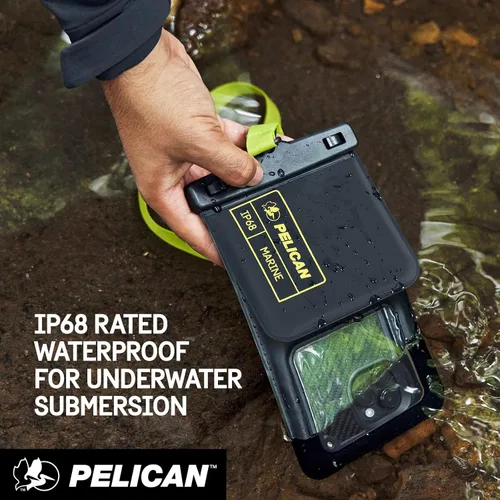 Vista 5 de Pelican Marine - Bolsa impermeable para teléfono IP68 con bolsillo de almacenamiento (grande) - Estuche impermeable flotante para teléfono