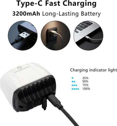 Vista 4 de Barra de luz para faros delanteros de ebike 830/1080 lúmenes, luces LED delanteras para bicicleta de noche, recargable, IP65, impermeable, 2 Blanco