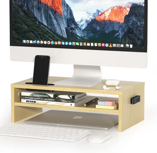 Vista 10 de 1home soporte elevador para monitor de computadora o computadora portátil, Negro