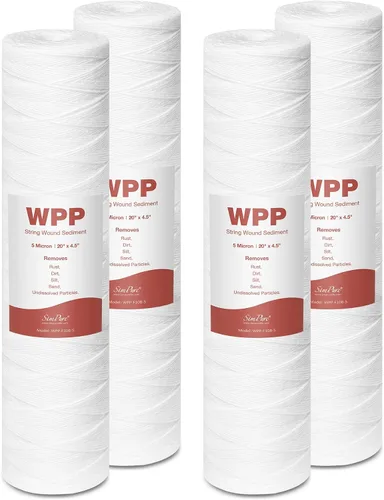Vista 9 de SimPure - Cartucho de filtro de agua para sedimentos y heridas de 5 micras, 20 x 4.5 pulgadas, repuesto para agua de pozo de sedimentos para toda
