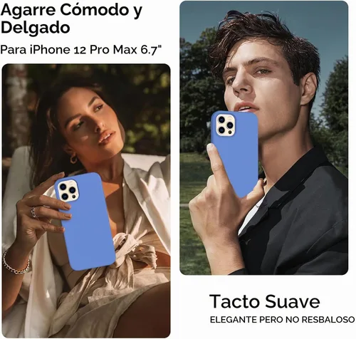 Vista 2 de Funda para iPhone 12 Pro Max, [2 protectores de cámara + 2 protectores de pantalla], funda protectora de silicona de cuerpo completo a prueba