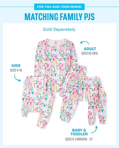Vista 4 de The Children's Place - Conjunto de pijama de Navidad a juego para la familia, ajuste cómodo, 100% algodón, adulto, niño grande, niño pequeño, bebé, 5