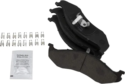 Vista 4 de TRQ Kit de pastillas de freno delantero y rotor de cerámica con revestimiento en G ranurado X perforado compatible con Jeep Cherokee 1990-1998