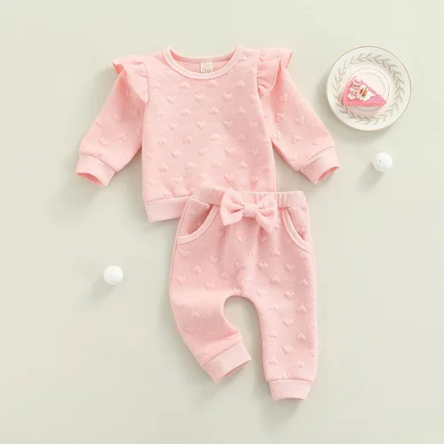 Vista 2 de vchoohce Conjunto de manga larga para niña y hermana grande sudadera con estampado de letras lilhermana mayor 2 piezas ropa de otoño e invierno