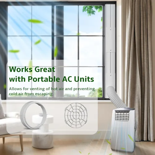 Vista 6 de Kit de ventilación de ventana para secadora BEWAVE, kit de ventilación de ventana compatible con manguera de ventilación de secadora de 4