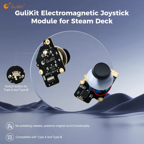 Vista 2 de GuliKit Electromagnetic Joystick Module for Steam Deck(Type A and Type B), No Drifting -Thumbstick Parts Repair Kit with Hall Effect Sensor