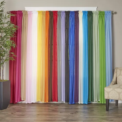 Vista 3 de Elegant Comfort - Cortinas transparentes de lujo con bolsillo para barra para cocina, dormitorio y sala de estar, Microfibra, Beige