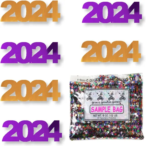 Vista 36 de Confetti Year 2024 Negro, Azul Royal Combo - 2 bolsas de media onza (1 oz)