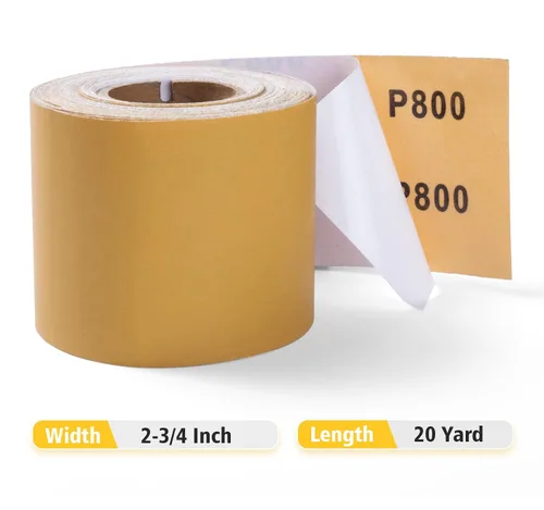 Vista 2 de S SATC Papel de lija de tabla larga PSA de grano 800, rollo continuo de 20 yardas de largo, hojas de lijado autoadhesivas con respaldo pegajoso