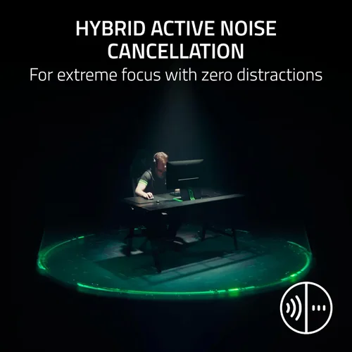 Vista 5 de Razer BlackShark V3 Pro Wireless ANC Gaming Headset for PC: Full Band Mic - 50mm Drivers - 2.4 GHz, Bluetooth, USB, 3.5mm - Works with Mac, PS5