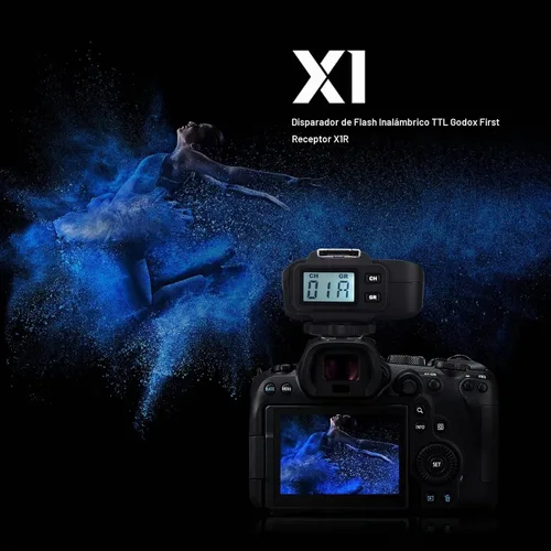 Vista 2 de Godox X1R-C TTL Receptor de disparo de flash inalámbrico compatible con cámaras Canon, receptor flash inalámbrico 2.4G, sincronización de alta