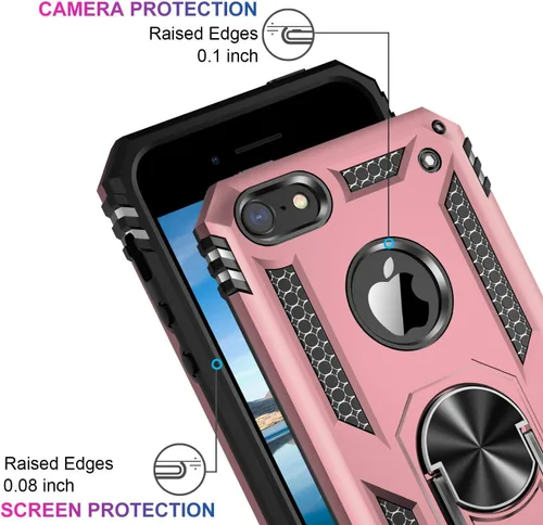 Vista 290 de Jeylly Funda para iPhone SE/Funda para iPhone 5S, Exterior de Plástico Duro que Absorbe Golpes + Interior de Silicona de Goma Defensor contra