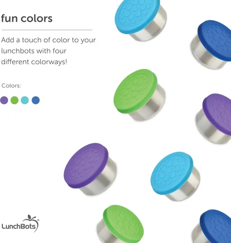 Vista 3 de LunchBots Recipientes de condimentos de acero inoxidable de 2.5 onzas, 2 unidades, color morado
