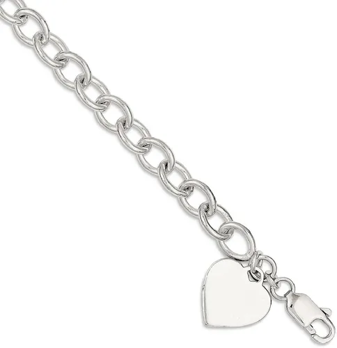 Vista 8 de ICE CARATS 925 Sterling Silver Engraveable Heart Link Bracelet Fancy Charm Love Fine Jewelry For Women Gifts For Her