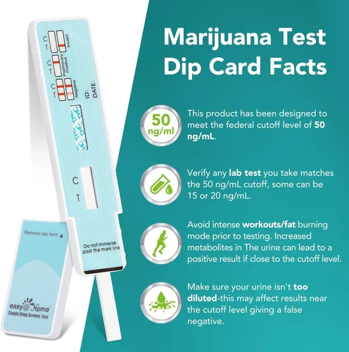 Vista 7 de Easy@Home Kit de Prueba de Drogas THC para Orina - Kit de Prueba de Marihuana Paquete de 3, Nivel de Corte de 50 ng/ml THC Panel Individual en Casa