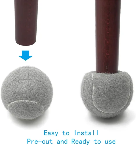 Vista 5 de Precut Tennis Balls for Walkers 4 PCS Walker Tennis Ball for Furniture Legs and Floor Protection Heavy Duty Long Lasting Felt Pad Glide,Fit Most
