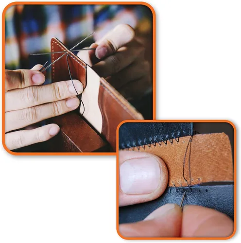 Vista 9 de ZP Crafts Kit de reparación de tapicería, incluye 12 agujas de coser a mano resistentes