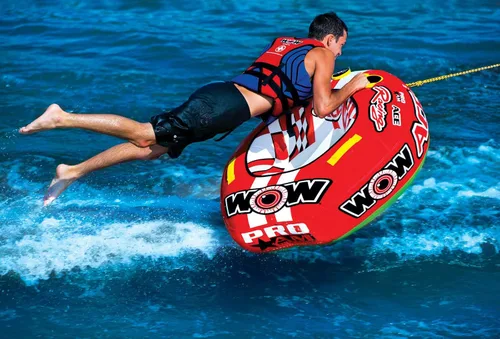 Vista 4 de Wow Sports World of Watersports Ace Racing Boat Tube 1 persona inflable remolcable tubo para navegar, 15-1120