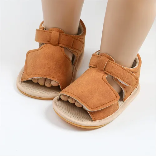 Vista 3 de WILLFUN Sandalias de verano para bebés niños y niñas, puntera cerrada, suela de goma suave, zapatos para exteriores para niños pequeños que caminan