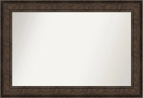 Vista 920 de Amanti Art Espejo de pared personalizado no biselado (25 x 25 pulgadas), marco de bronce acentuado, varios tamaños personalizados, espejo de baño