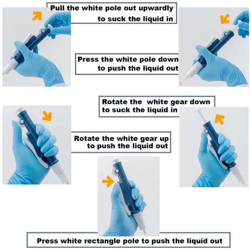 Vista 4 de ONiLAB Bombas de pipeta, bomba de pipeta científica de 2 ml, azul, para pipetas desechables de plástico y vidrio..
