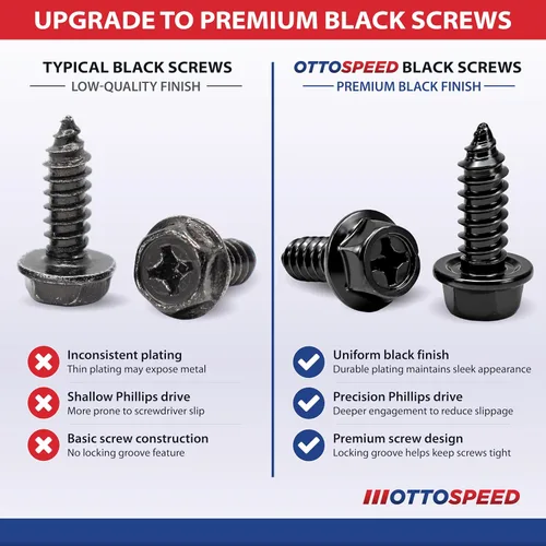 Vista 3 de OttoSpeed Tornillos de matrícula inoxidables para vehículos nacionales estadounidenses e importaciones seleccionadas - Pernos de acero inoxidable