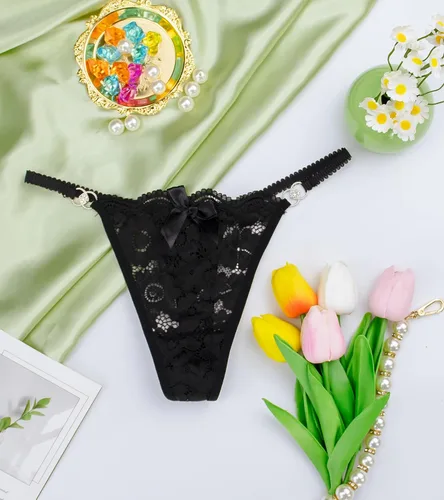 Vista 6 de Tangas de tanga para mujer, ropa interior sexy transpirable con espalda en T