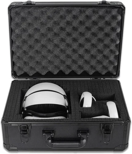 Vista 8 de TORIBIO Funda de transporte rígida compatible con Oculus Quest con correa Elite, funda de viaje portátil con espuma personalizable, funda rígida