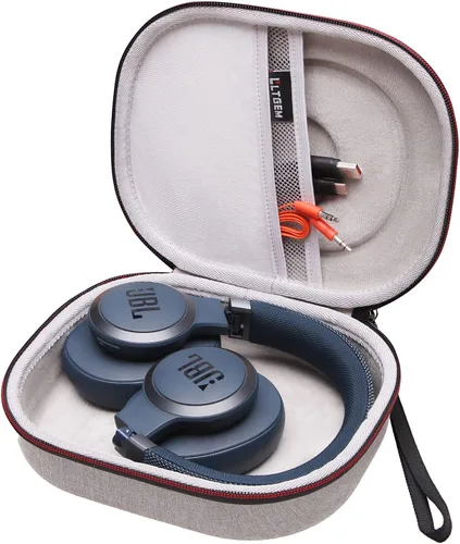 Vista 2 de LTGEM - Funda rígida para auriculares JBL - Gris exterior+interior gris/ Azul oscuro