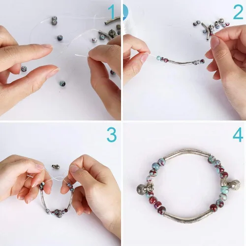 Vista 6 de YGDZ Cordón elástico para pulseras y joyas, cuerda elástica para cuentas, 1 rollo de 328.1 ft (0.031 in)