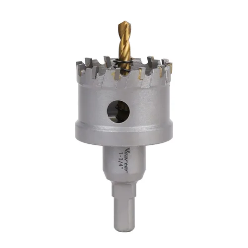Vista 27 de Sierra perforadora de carburo de 1-1/2 pulgadas (1.496 in) para metal duro, cortador de agujeros con punta de carburo de tungsteno con broca piloto