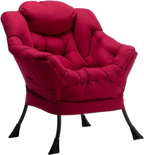 Vista 39 de HollyHOME Silla perezosa con otomana plegable, sillón cómodo y reposapiés plegable, sofá de ocio silla de lectura y reposapiés para sala de estar